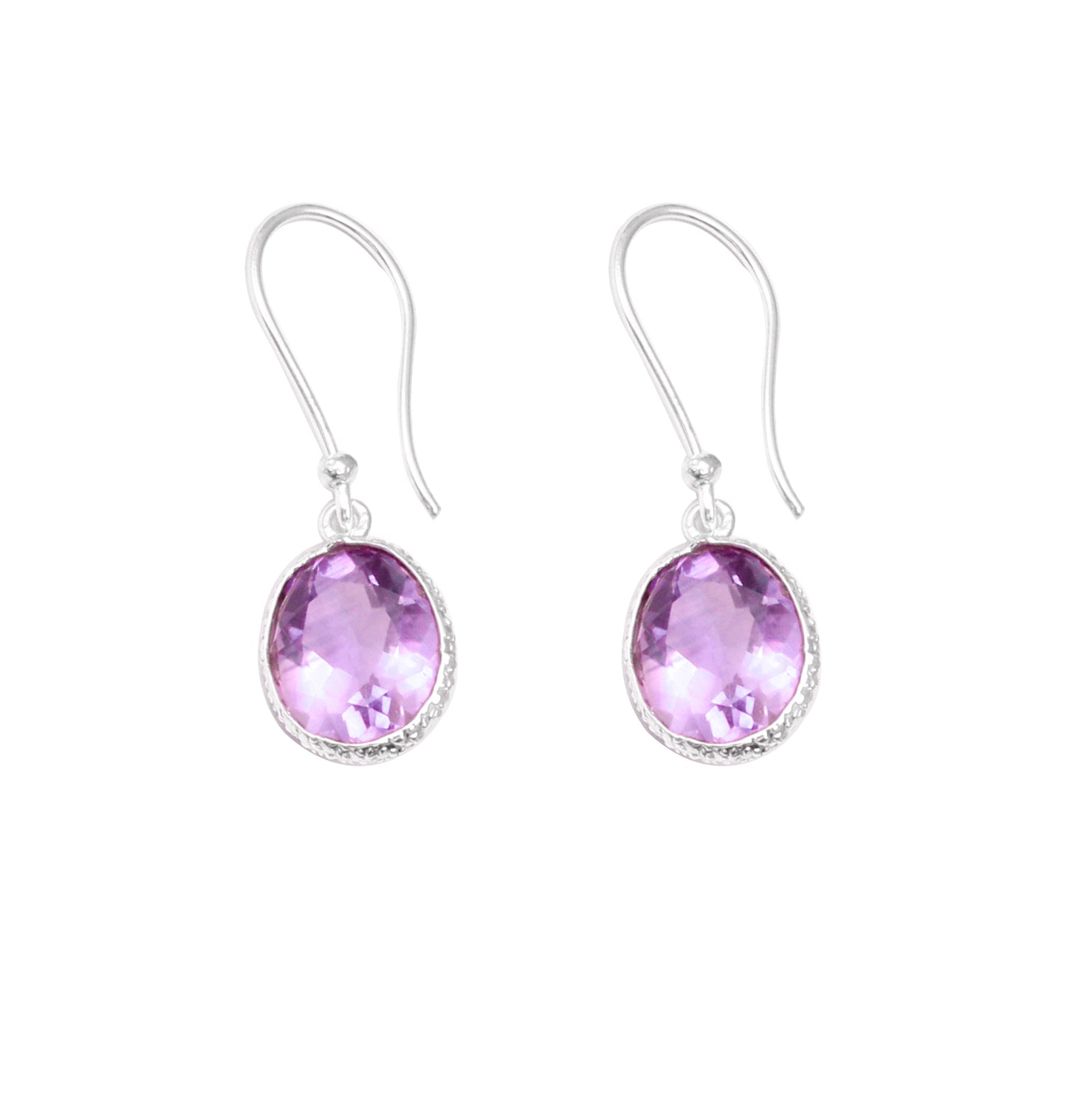 Amethyst February Birthstone Earrings 925 Sterling Silver Jewelry