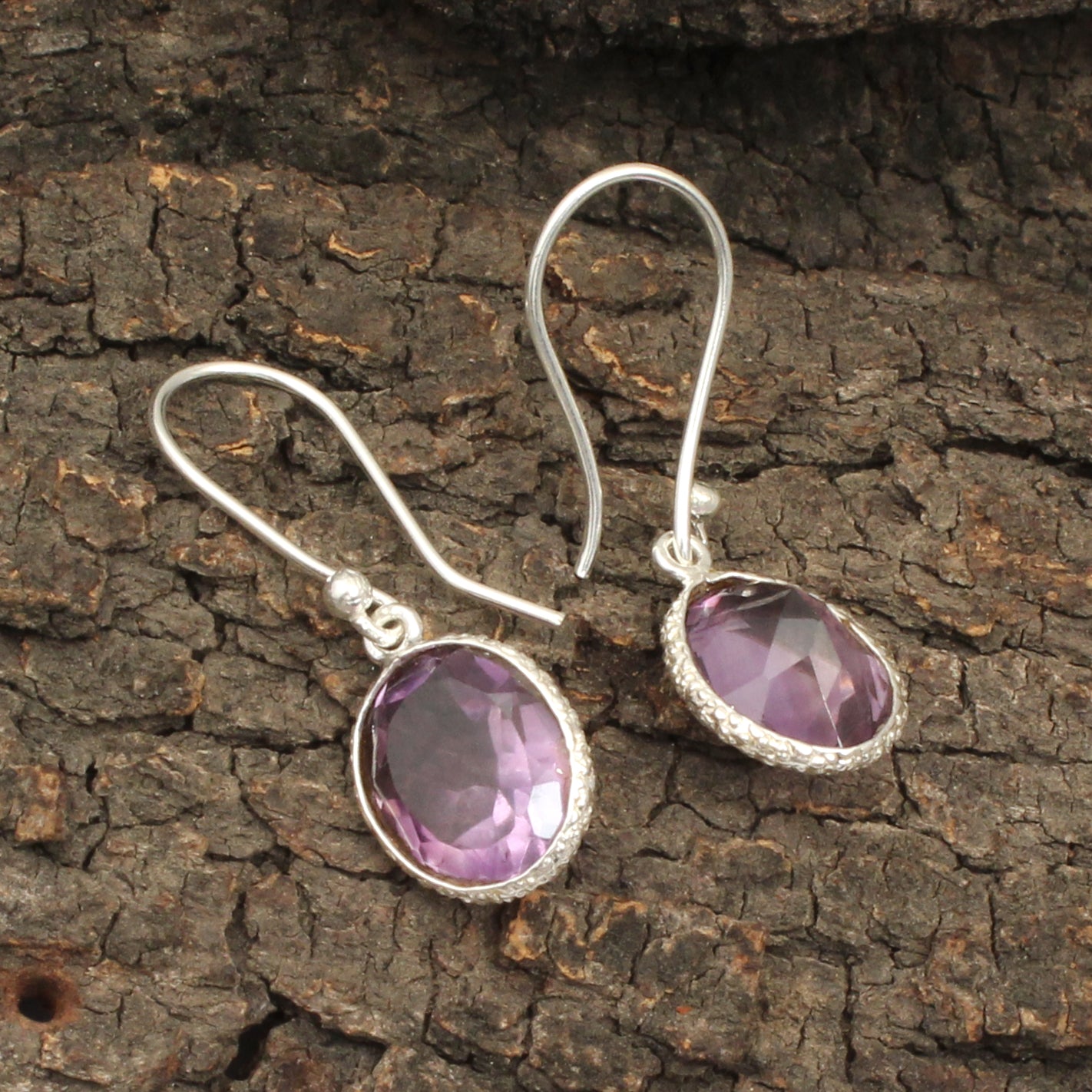 Amethyst February Birthstone Earrings 925 Sterling Silver Jewelry