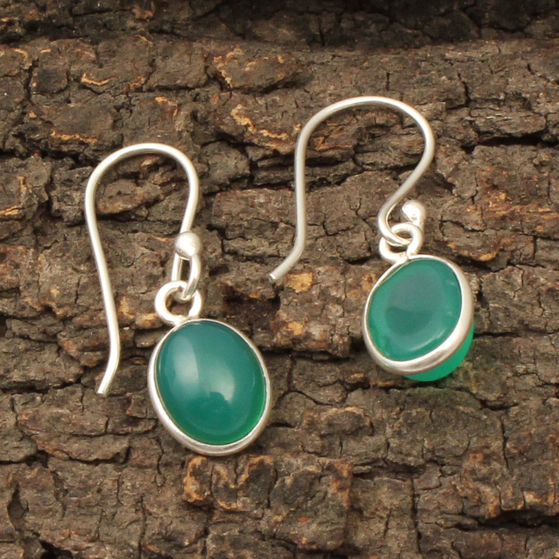 Green Onyx Earrings 925 Sterling Silver Dangle Gemstone Jewelry