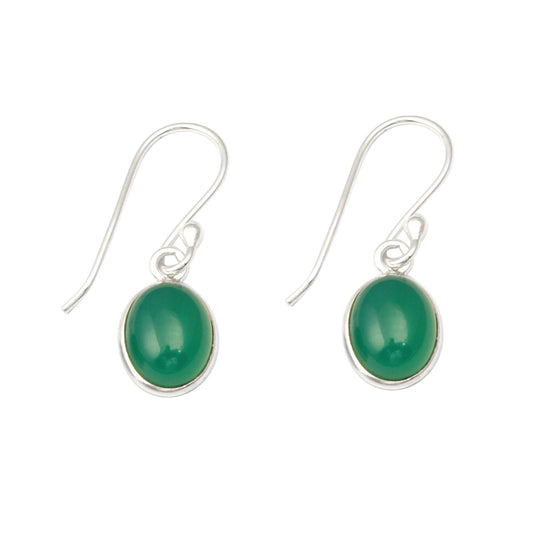 Green Onyx Earrings 925 Sterling Silver Dangle Gemstone Jewelry