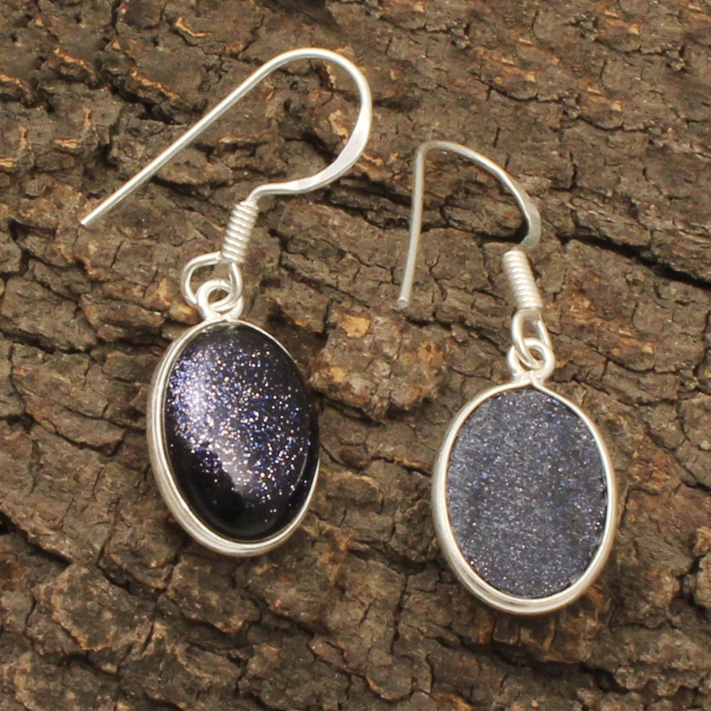 Sandstone Dangle Earrings 925 Sterling Silver Handmade Jewelry