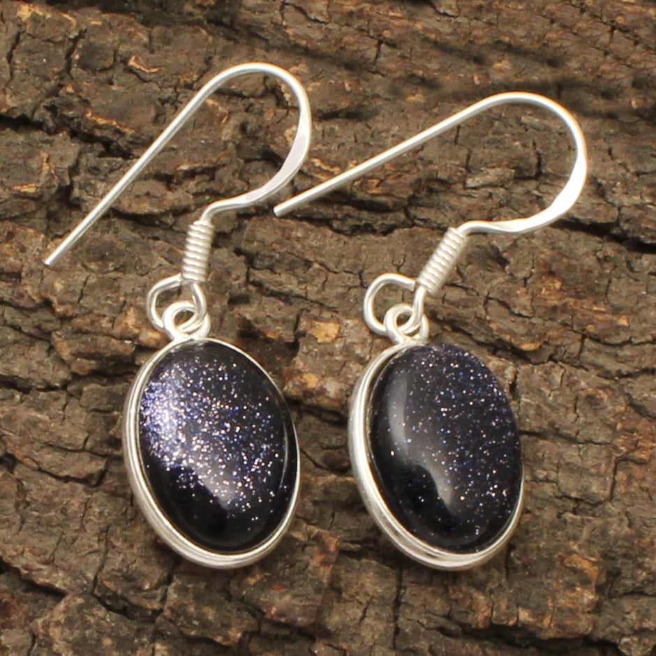 Sandstone Dangle Earrings 925 Sterling Silver Handmade Jewelry