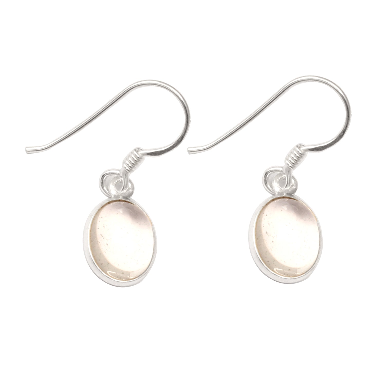 925 Sterling Silver Crystal Quartz Dangle Earrings