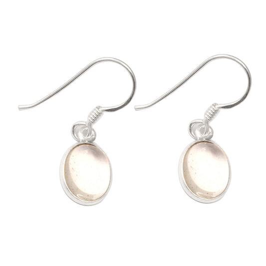 925 Sterling Silver Crystal Quartz Dangle Earrings