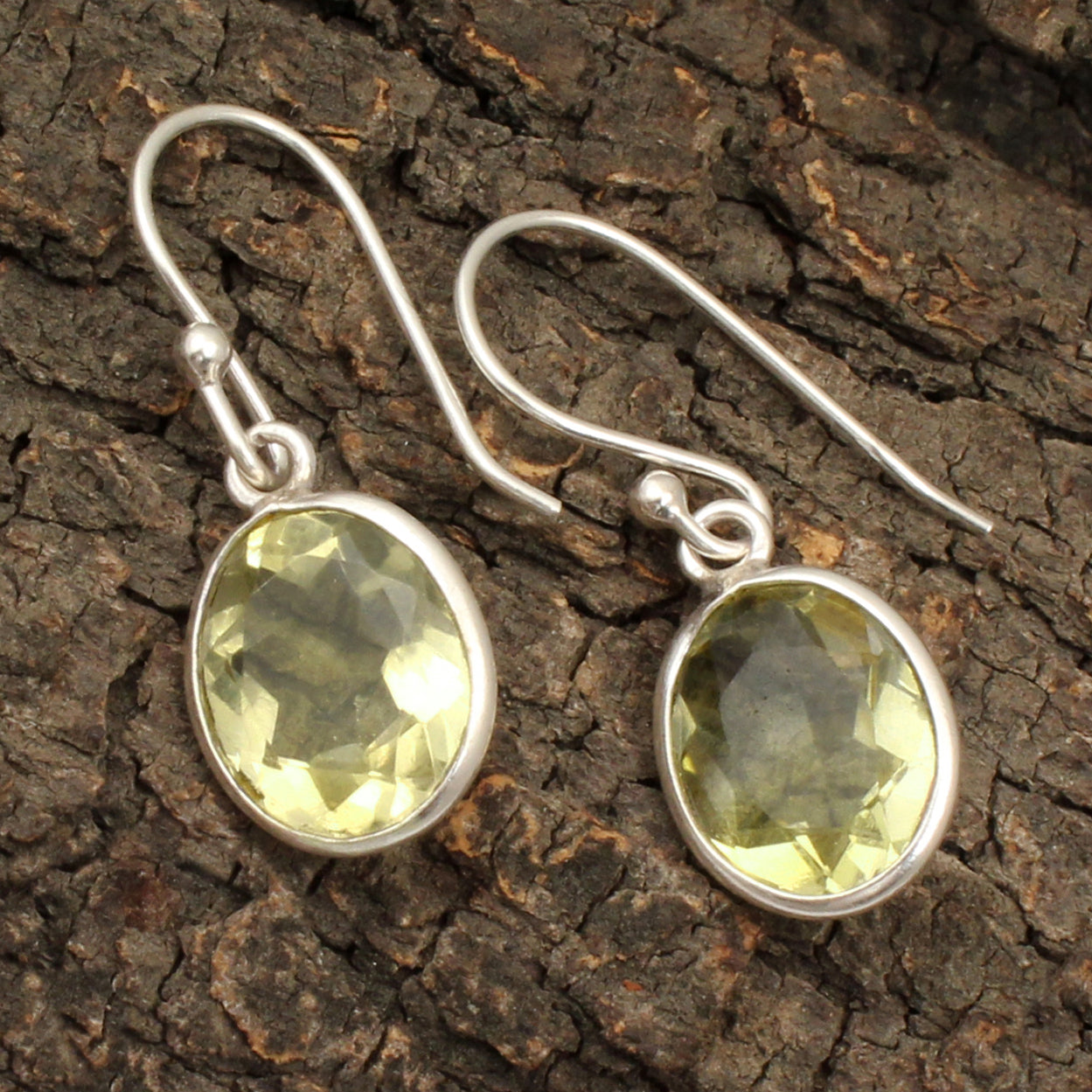 Yellow Citrine Earrings Handmade 925 Sterling Silver Dangle Jewelry