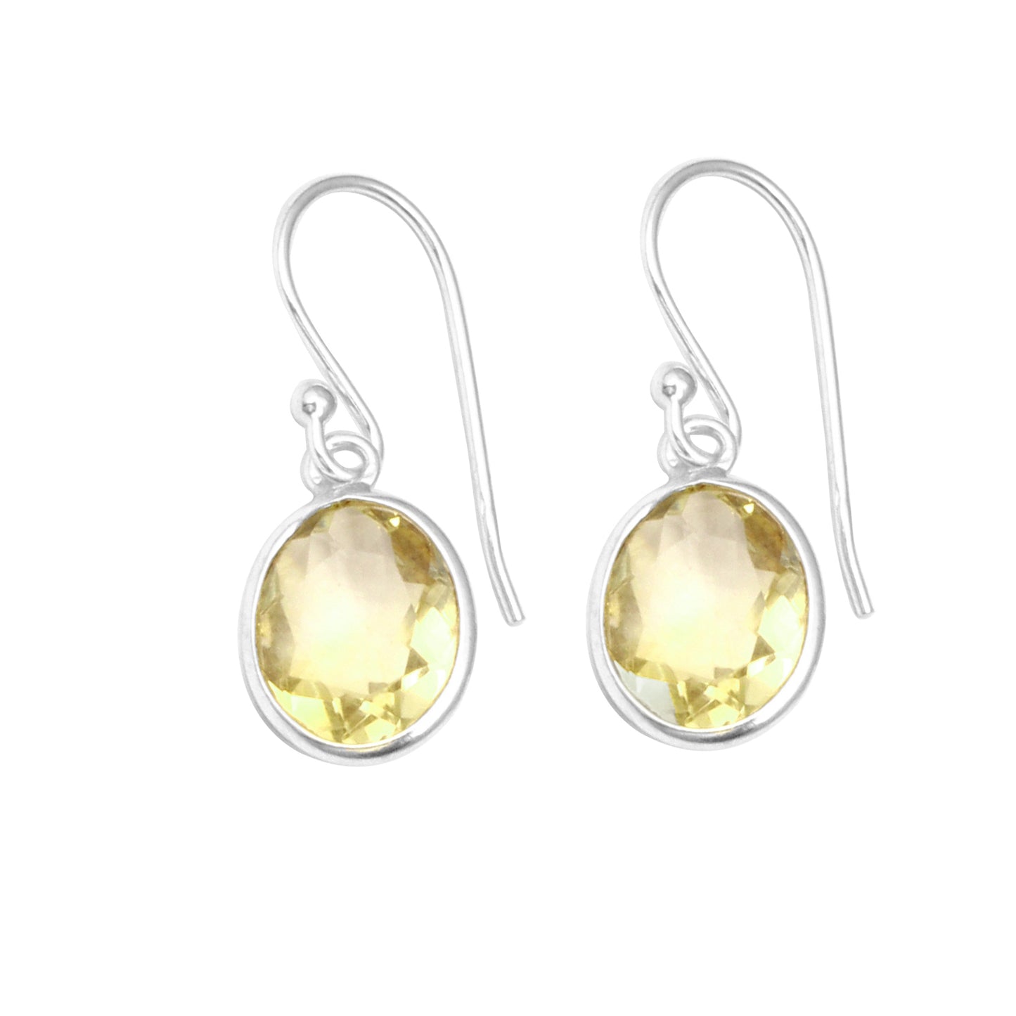 Yellow Citrine Earrings Handmade 925 Sterling Silver Dangle Jewelry
