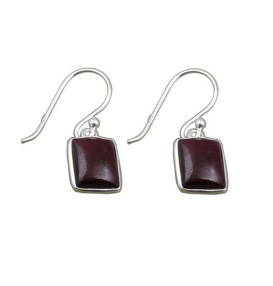 Red Garnet 925 Sterling Silver Earrings Handmade January Birthstone Jewelry
