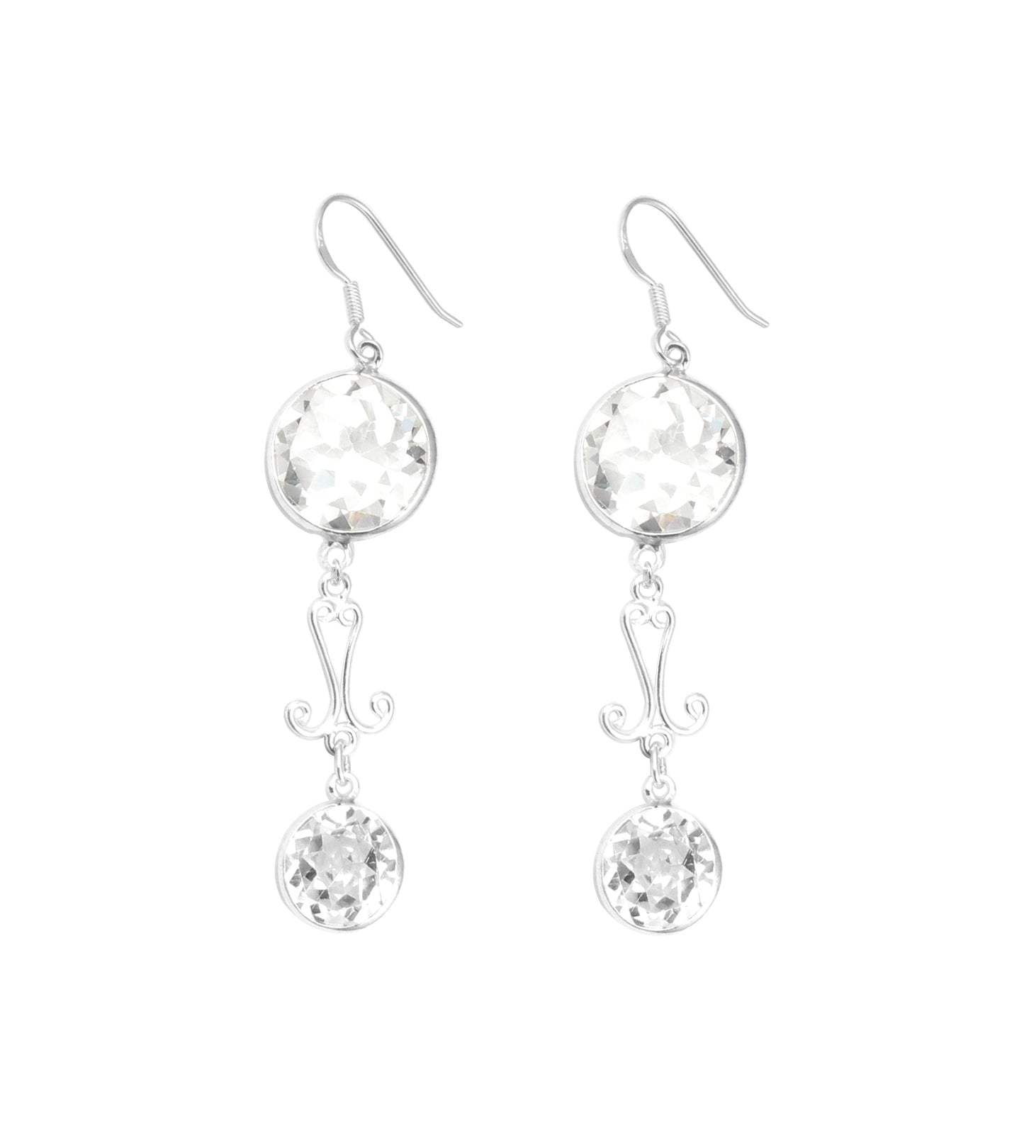 Cubic Zircon Earrings in 925 Sterling Silver Handmade Jewelry