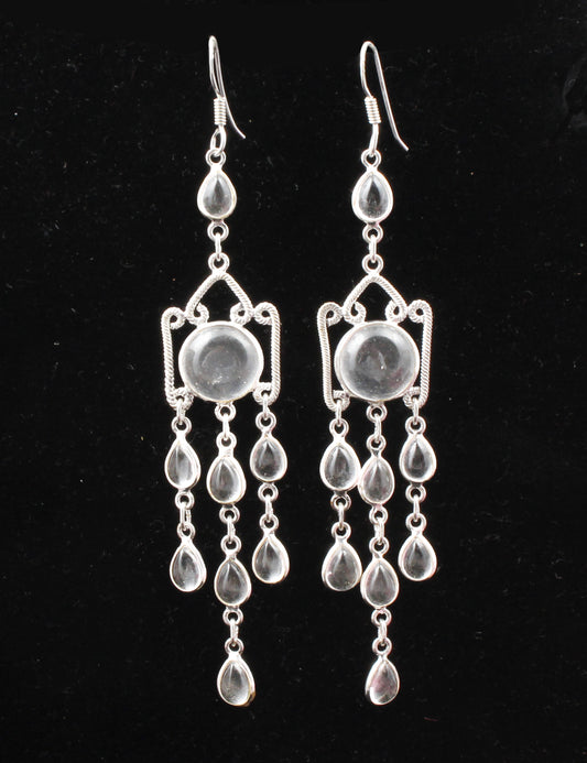 Crystal Quartz Chandelier Earrings Handmade 925 Sterling Silver Jewelry