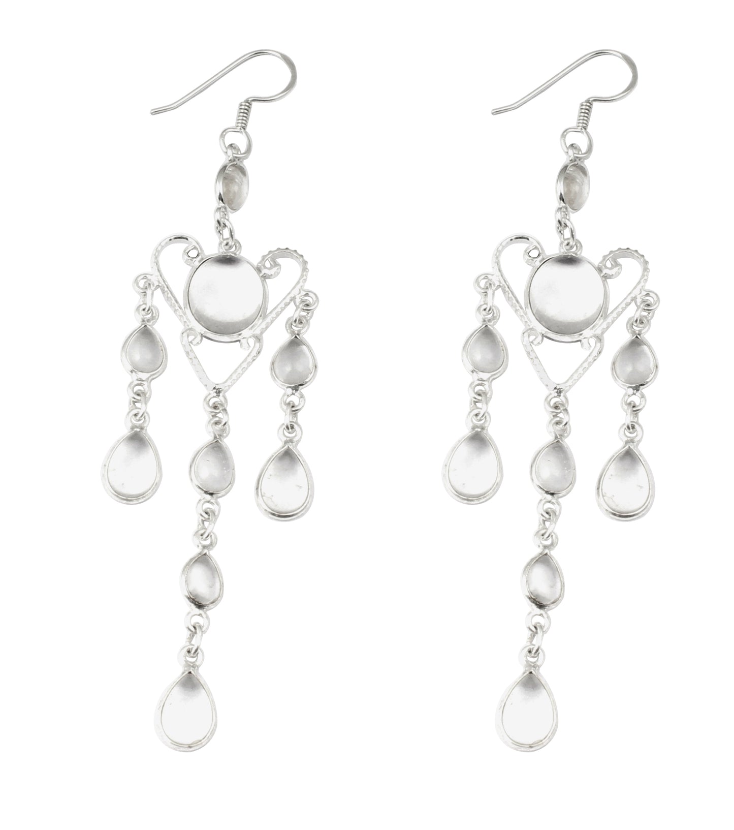 Crystal Quartz Chandelier Earrings Handmade 925 Sterling Silver Jewelry