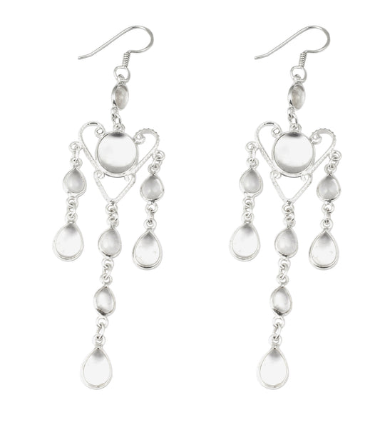 Crystal Quartz Chandelier Earrings Handmade 925 Sterling Silver Jewelry