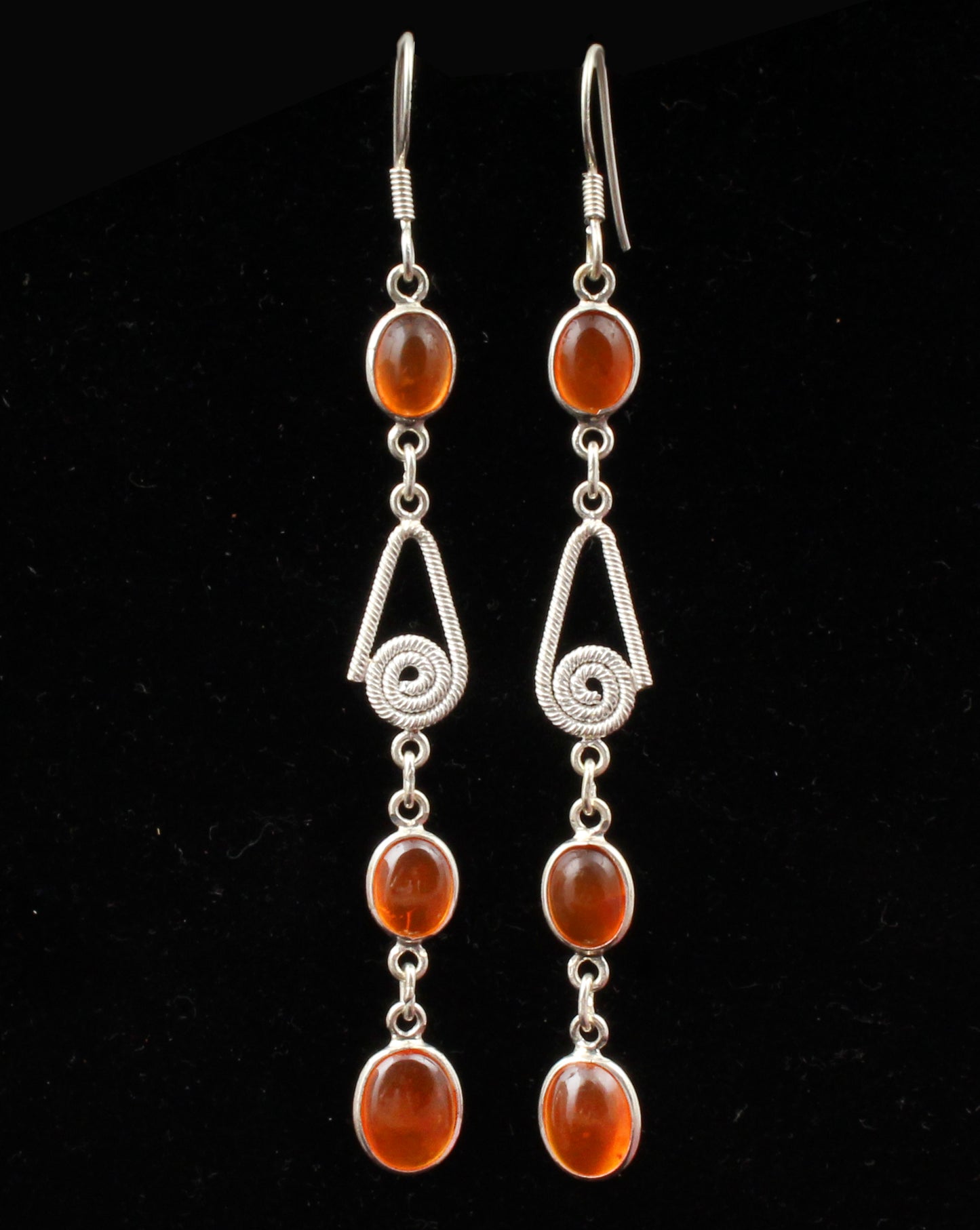 Natural Carnelian Earrings with 925 Sterling Silver Ethnic Wear Jewelry