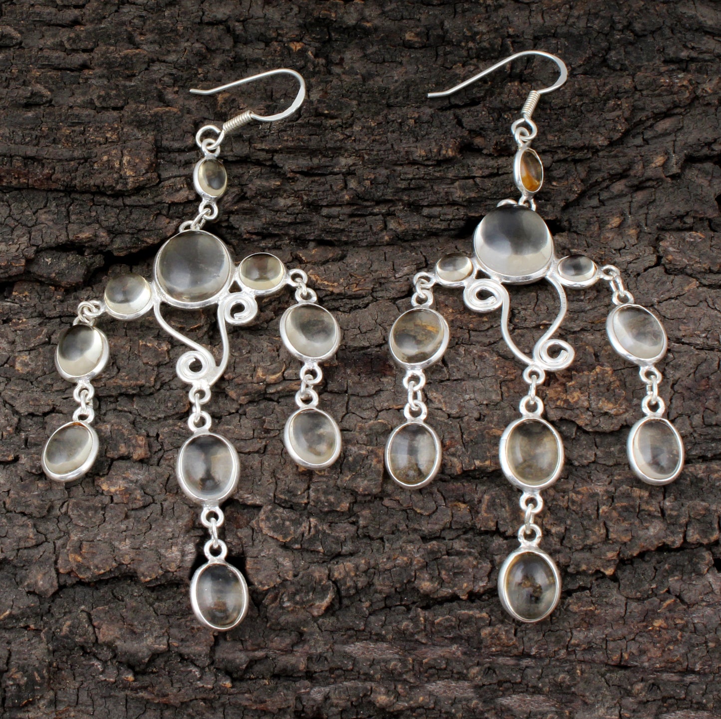 Chandelier Yellow Citrine 925 Sterling Silver Earrings Handmade Jewelry