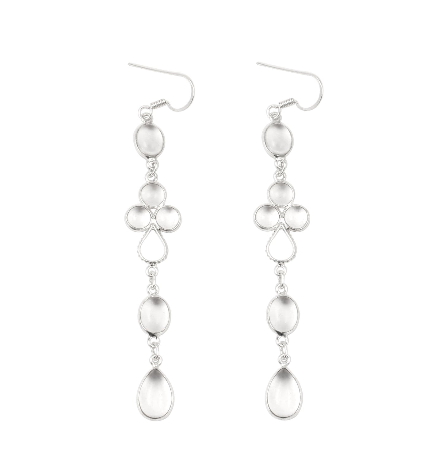 Crystal Quartz Earrings Handmade 925 Sterling Silver Jewelry