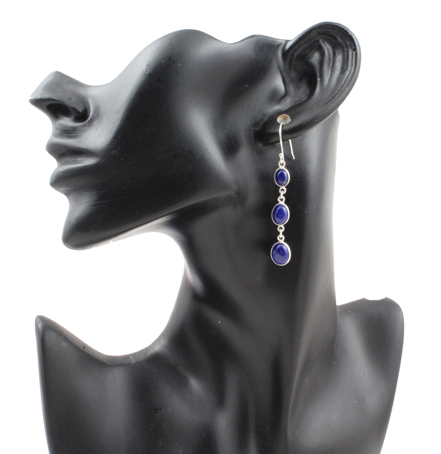 Natural Lapis Lazuli Earrings Handmade 925 Sterling Silver Ethnic Wear Earrings