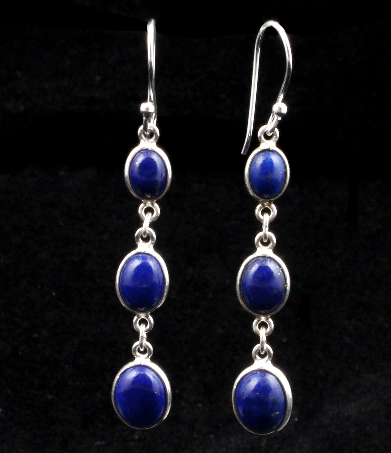 Natural Lapis Lazuli Earrings Handmade 925 Sterling Silver Ethnic Wear Earrings