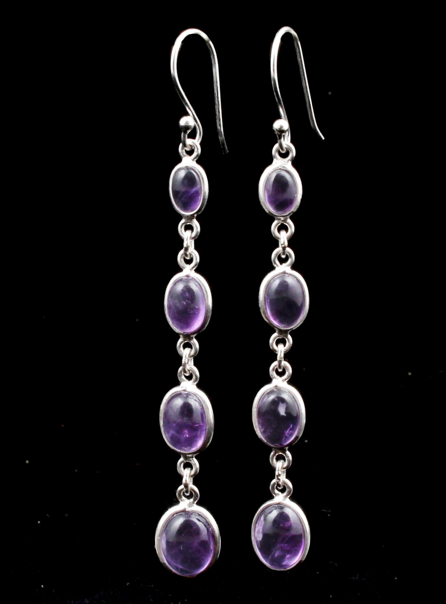 Natural Amethyst Earrings 925 Sterling Silver Handmade Jewelry