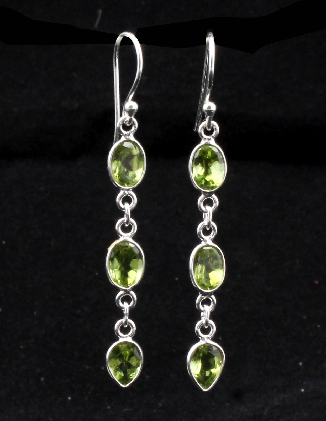 Natural Peridot Earrings 925 Sterling Silver Handmade Jewelry