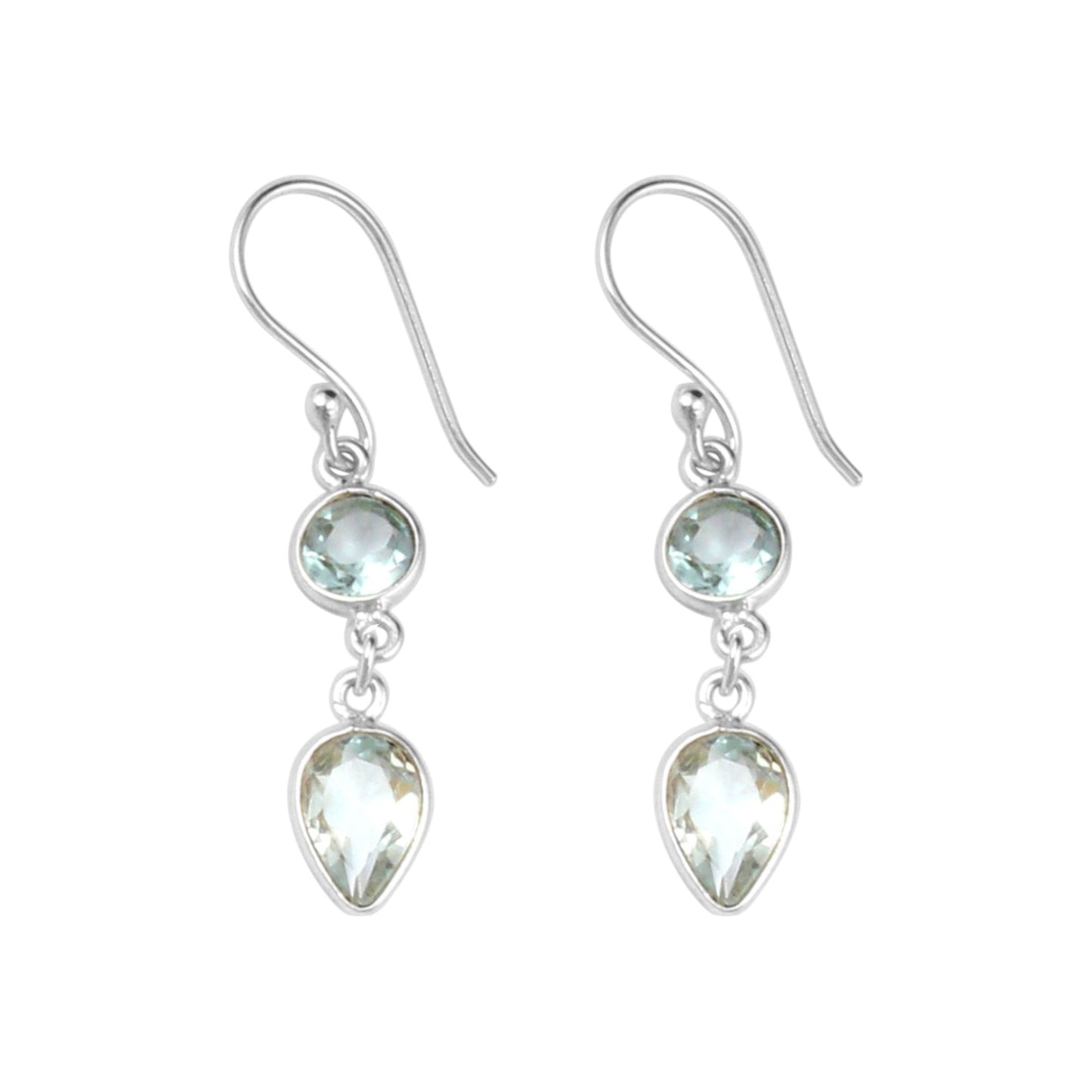 Handmade Blue Topaz Earrings in 925 Sterling Silver