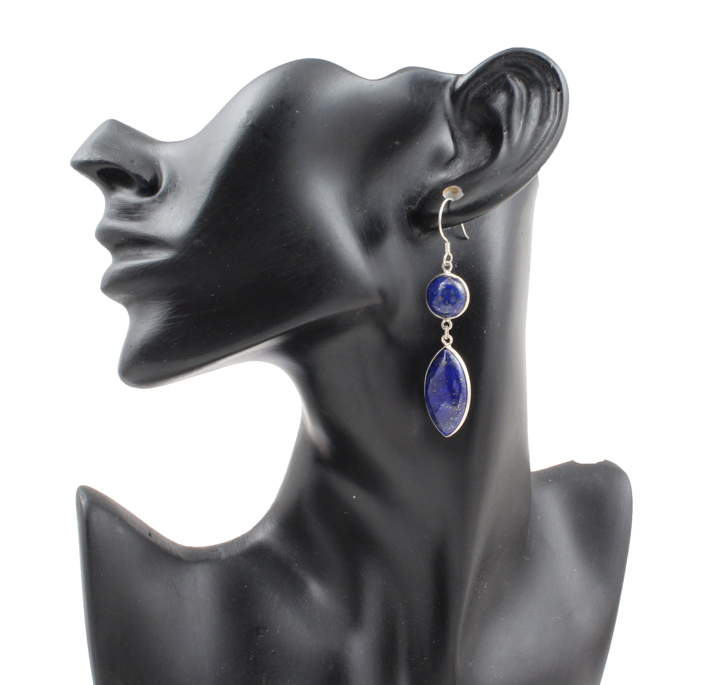 Lapis Lazuli Earrings Solid 925 Sterling Silver Handmade Jewelry