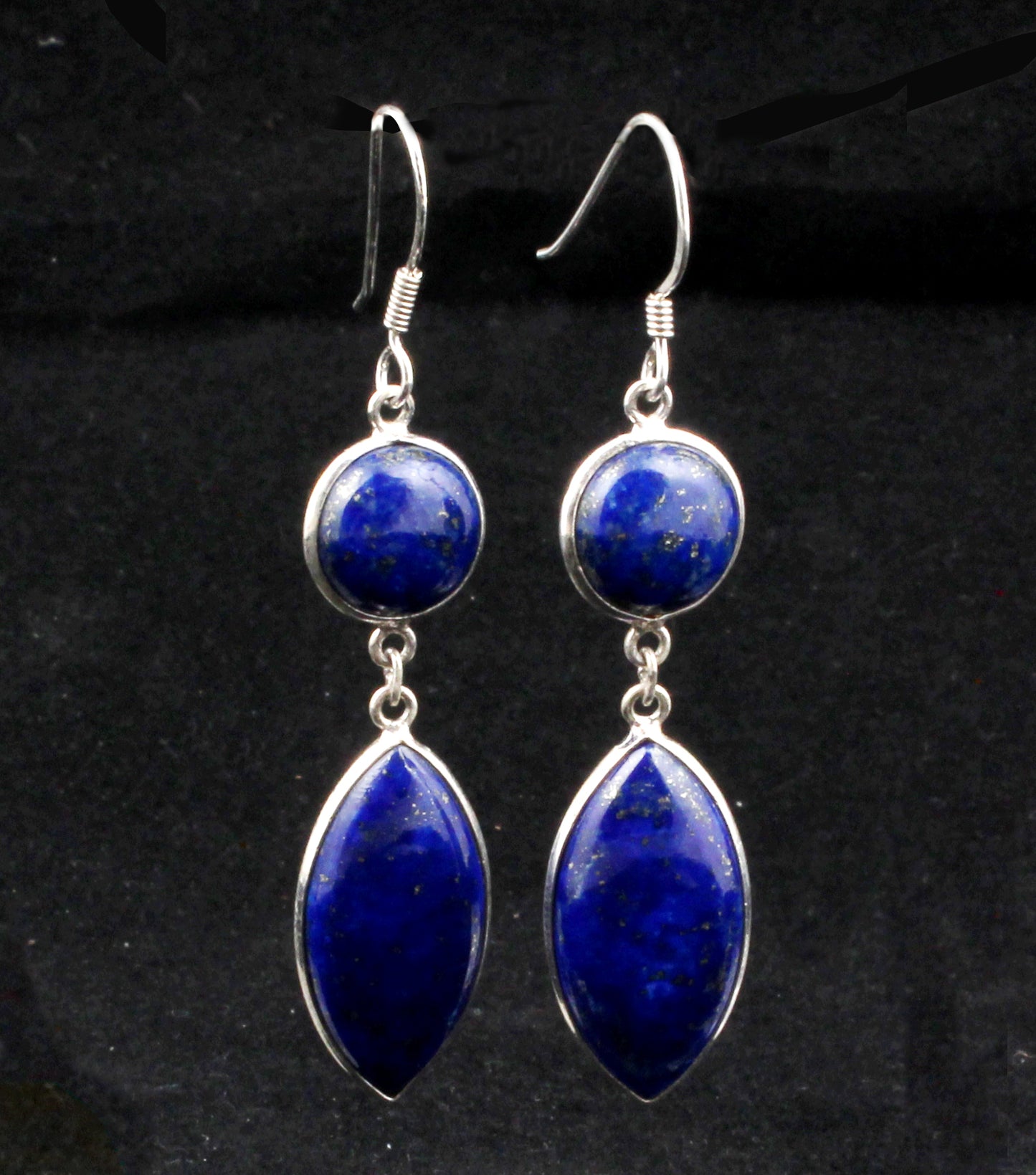 Lapis Lazuli Earrings Solid 925 Sterling Silver Handmade Jewelry