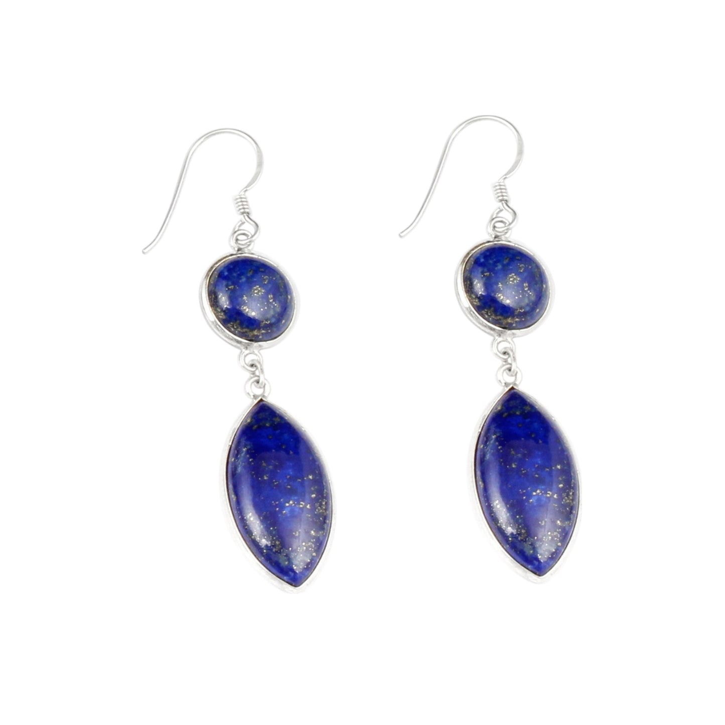 Lapis Lazuli Earrings Solid 925 Sterling Silver Handmade Jewelry
