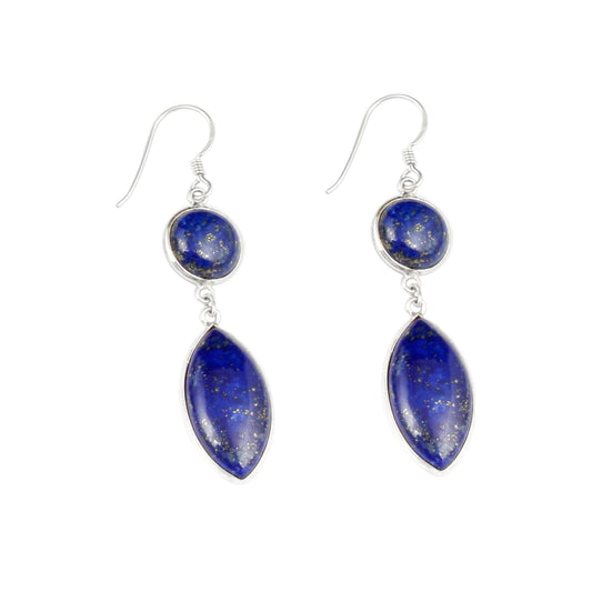 Lapis Lazuli Earrings Solid 925 Sterling Silver Handmade Jewelry