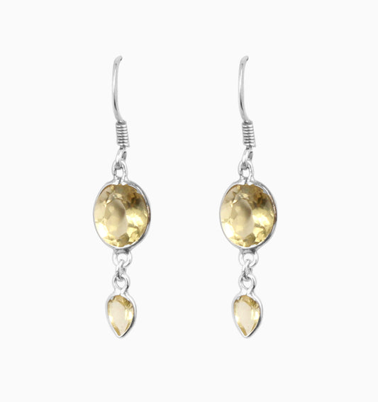 Lemon Topaz Earrings Solid 925 Sterling Silver Handmade Jewelry