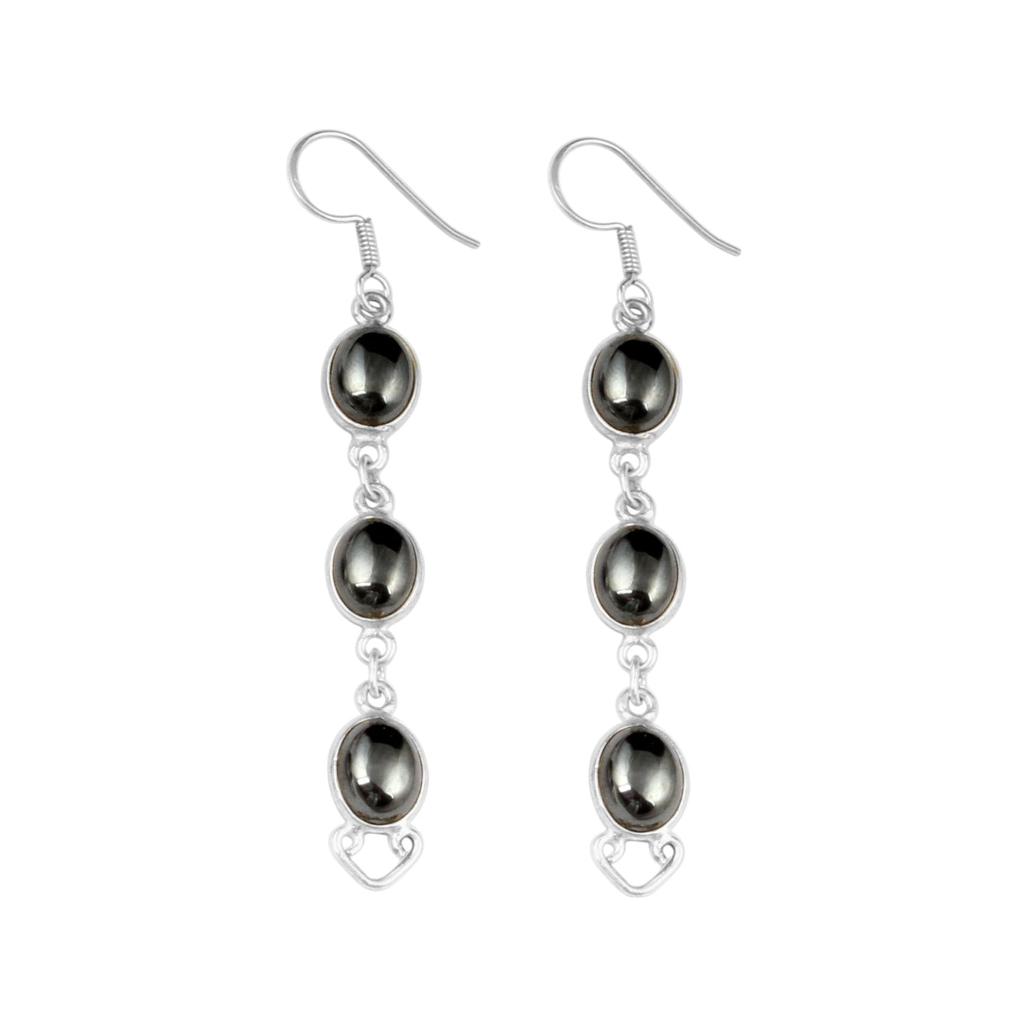 Hematite Earrings in 925 Sterling Silver Handmade Natural Gemstone Jewelry