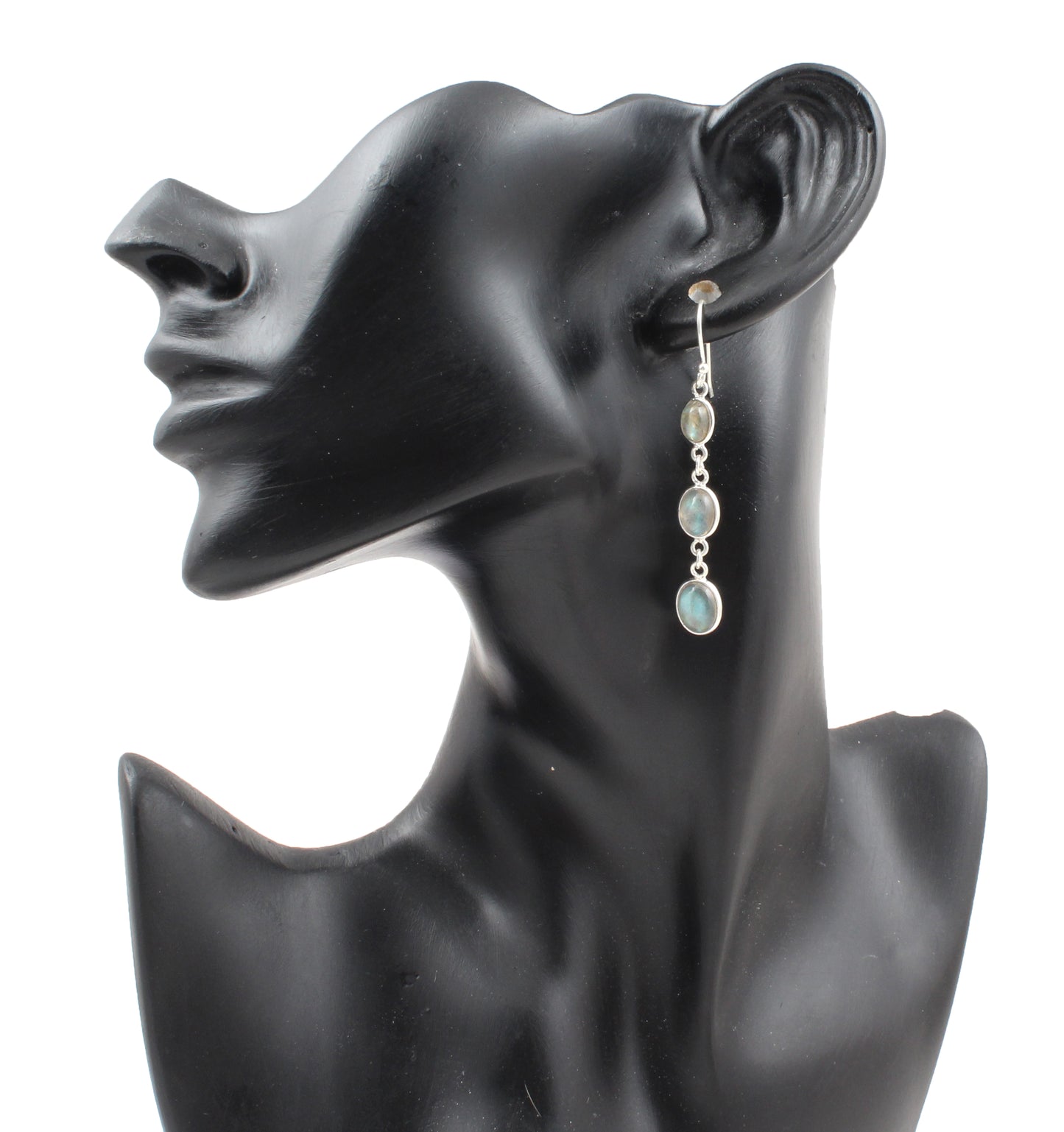 Labradorite Earrings in 925 Sterling Silver Handcrafted Loose Gemstone Jewelry