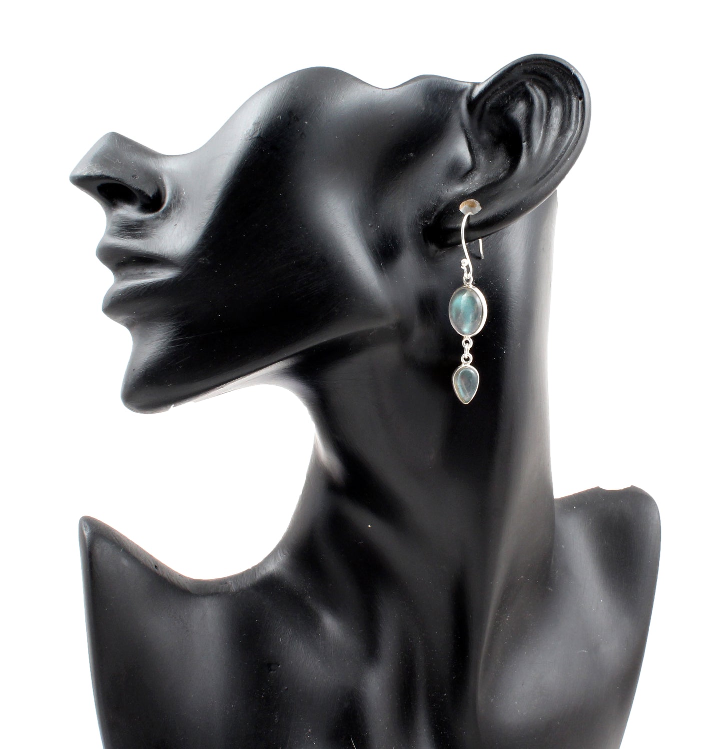 Flashy Labradorite Stone Earrings in 925 Sterling Silver Handmade Dangle Earrings