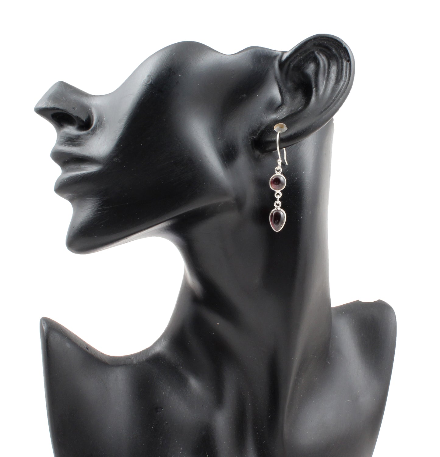 Red Garnet Earrings in 925 Sterling Silver Handmade Dangle Gemstone Jewelry