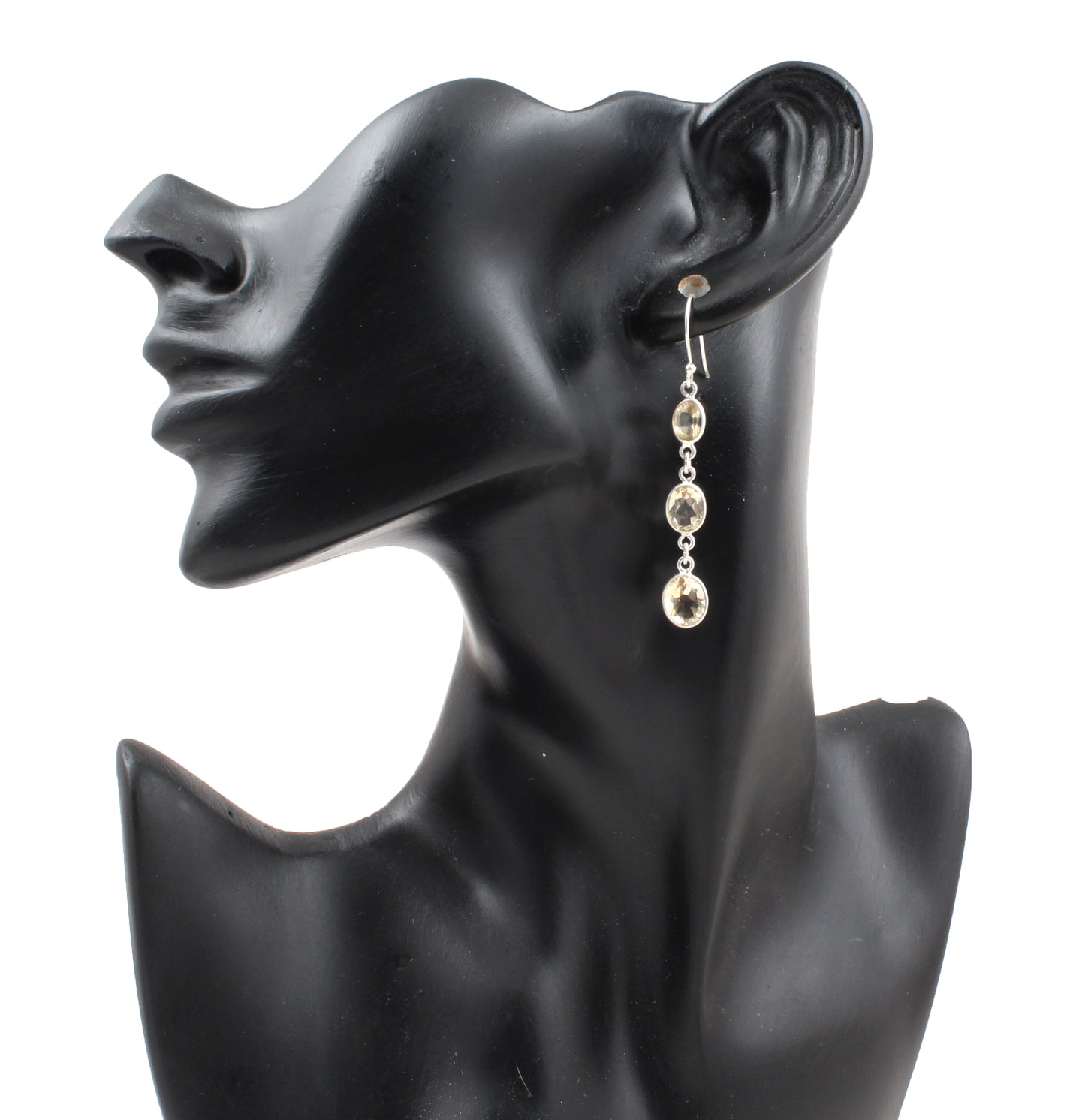 Yellow Citrine Earrings in 925 Sterling Silver Handmade Dangle Gemstone Jewelry