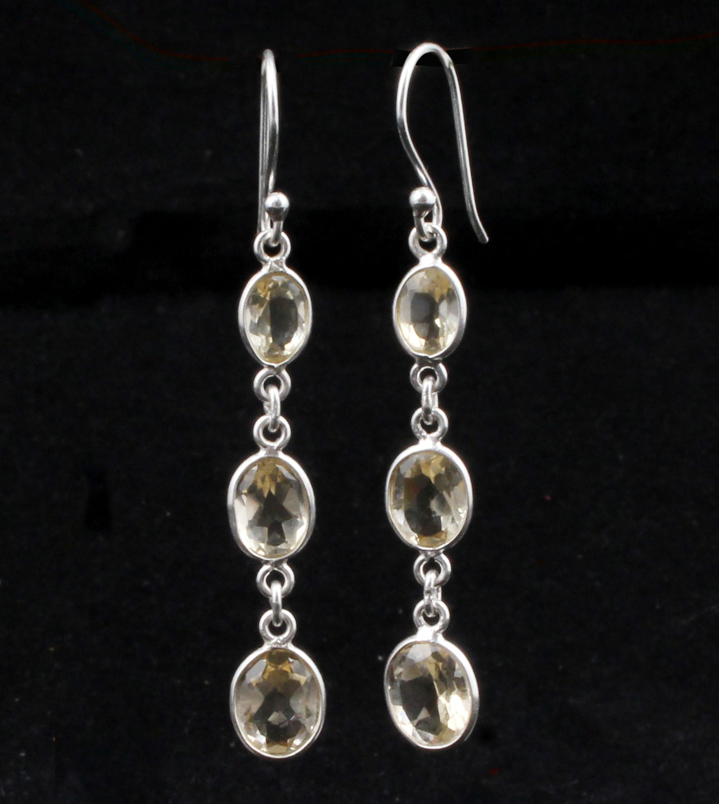Yellow Citrine Earrings in 925 Sterling Silver Handmade Dangle Gemstone Jewelry