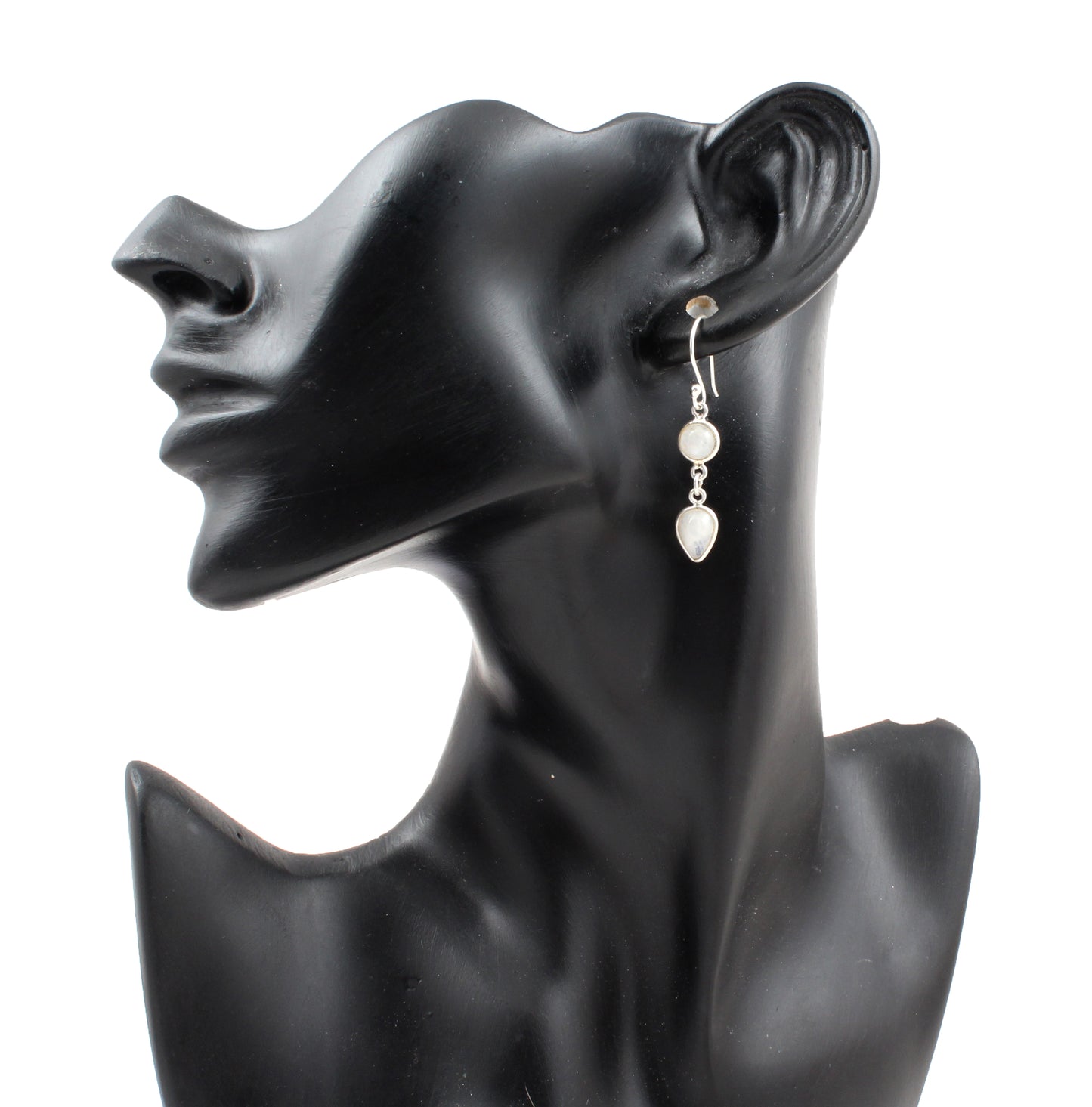 Natural Rainbow Moonstone Earrings 925 Sterling Silver Jewelry