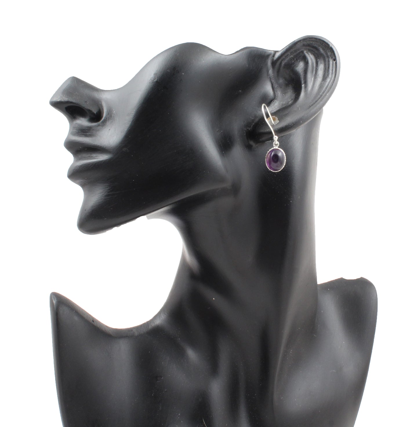 Amethyst Gemstone Earrings in 925 Sterling Silver Designer Bezel Setting Earrings