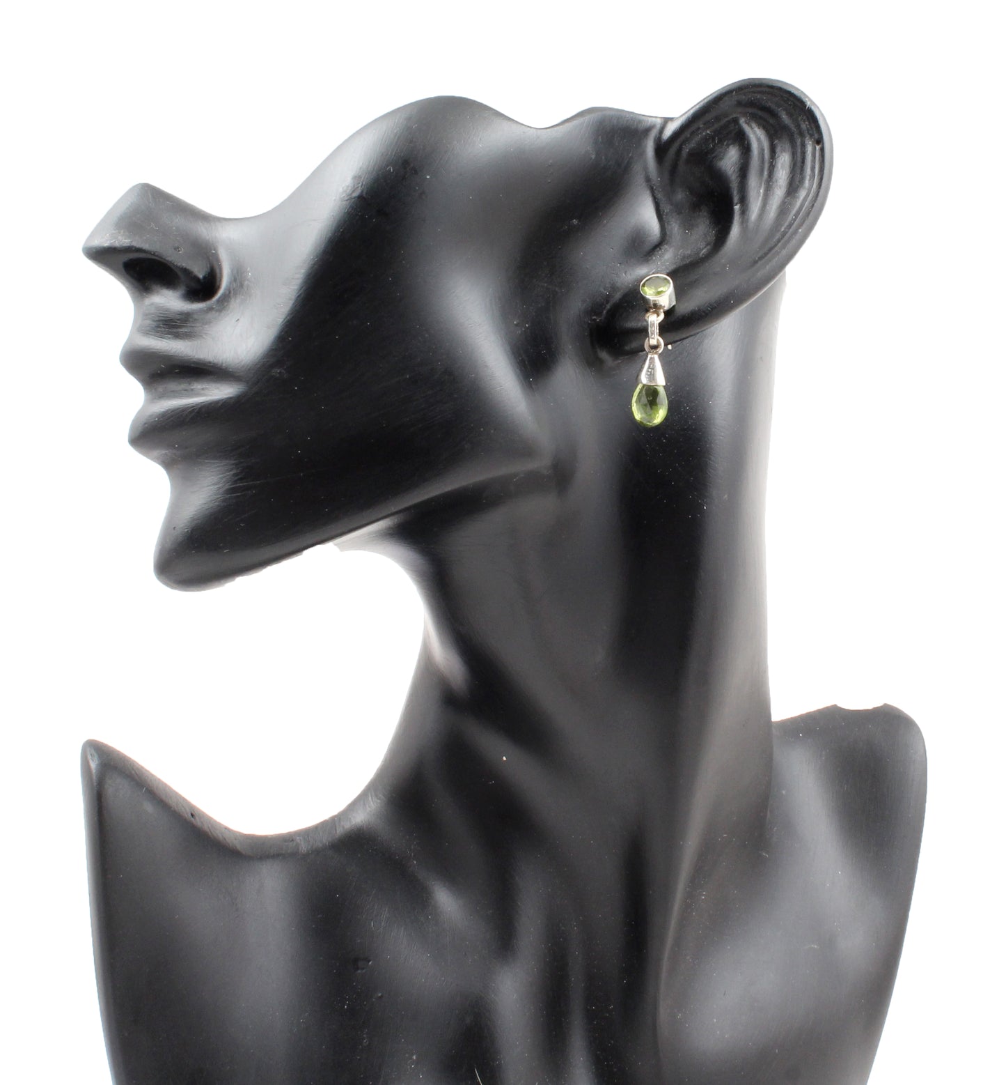 Natural Peridot Dangle Earrings in 925 Sterling Silver Handmade Gemstone Jewelry