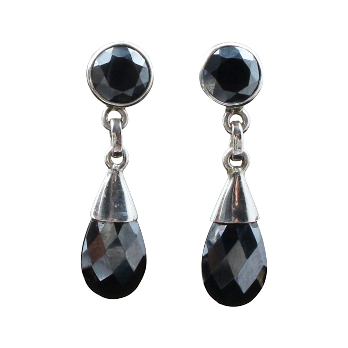 Natural Hematite Earrings Handmade 925 Sterling Silver Jewelry