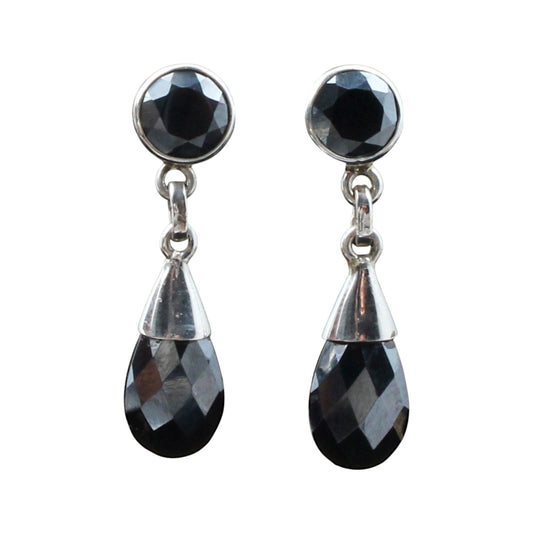Natural Hematite Earrings Handmade 925 Sterling Silver Jewelry