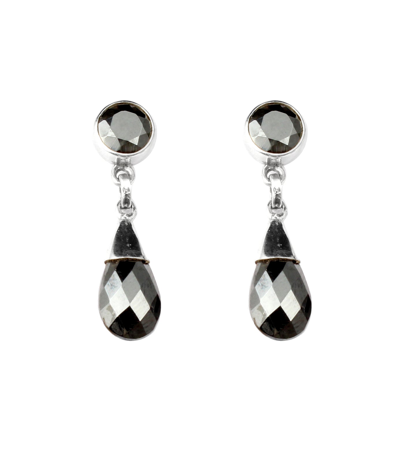 Natural Hematite Earrings Handmade 925 Sterling Silver Jewelry