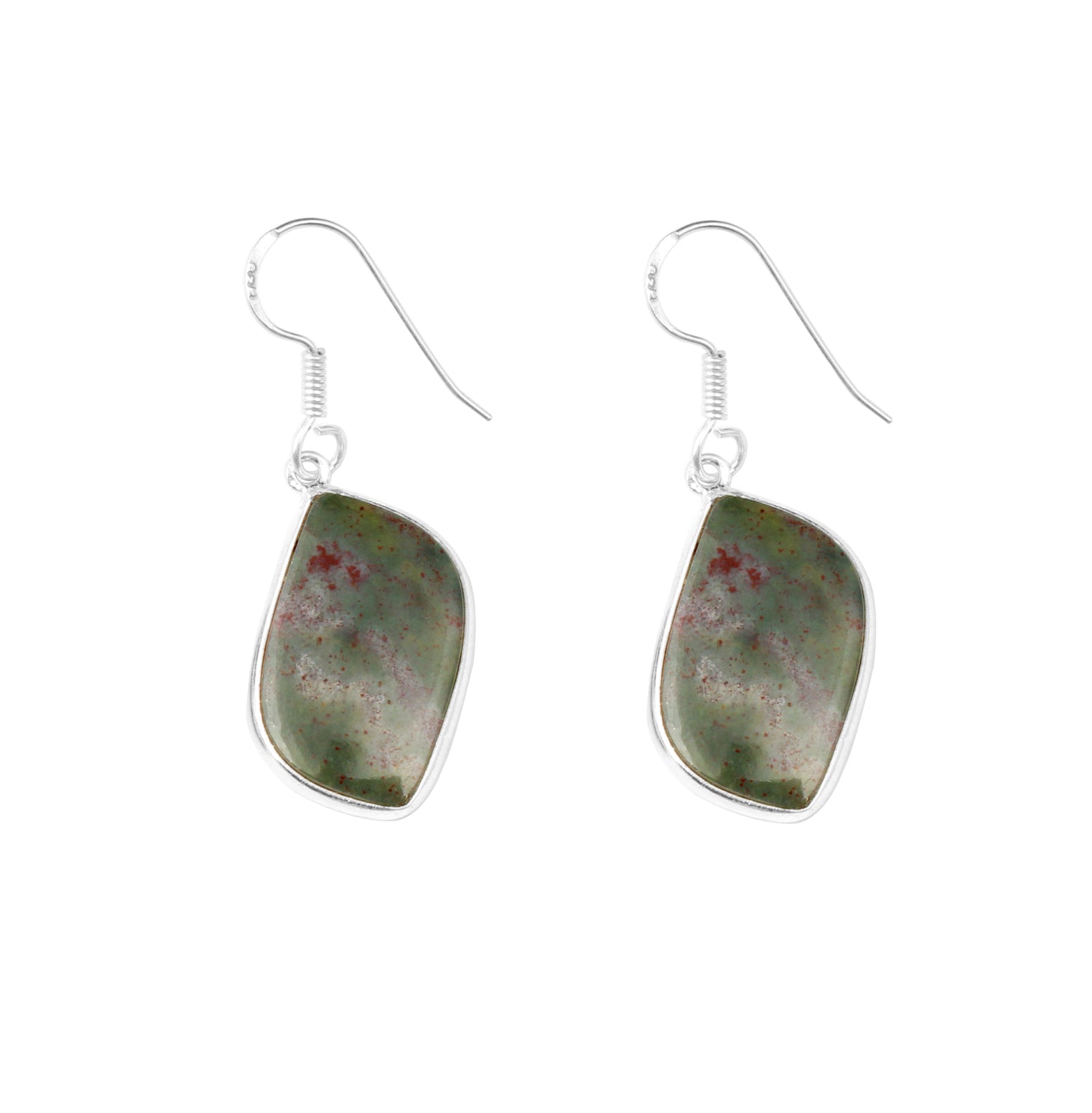 Bloodstone Earrings in 925 Sterling Silver Handmade Natural Gemstone Jewelry