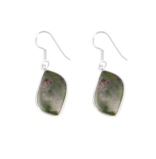 Bloodstone Earrings in 925 Sterling Silver Handmade Natural Gemstone Jewelry