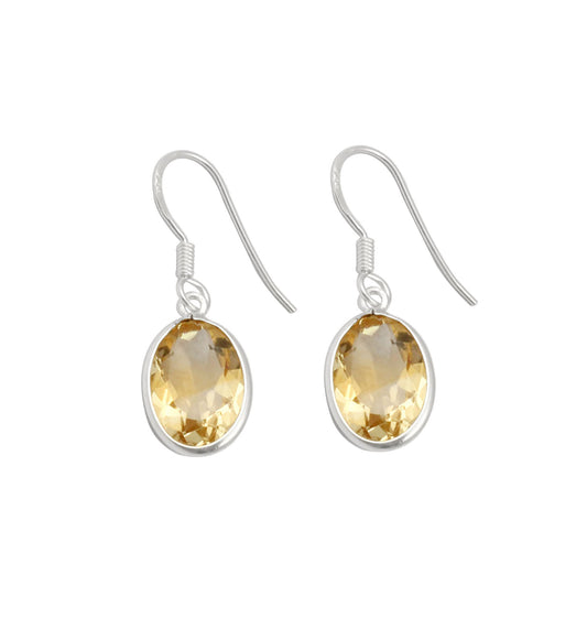 Citrine 925 Sterling Silver Earrings Handmade 925 Sterling Silver Dangle Faceted Gemstone Earrings