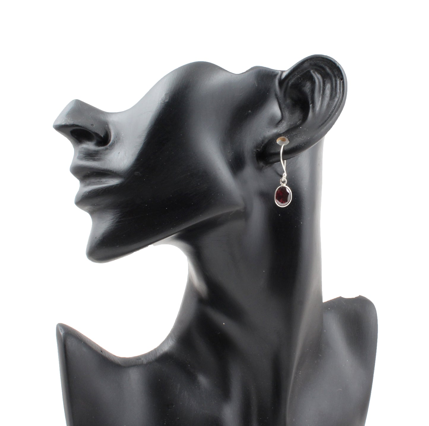 Red Garnet 925 Sterling Silver Earrings Handmade Dangle Faceted Gemstone Lightweight Earrings