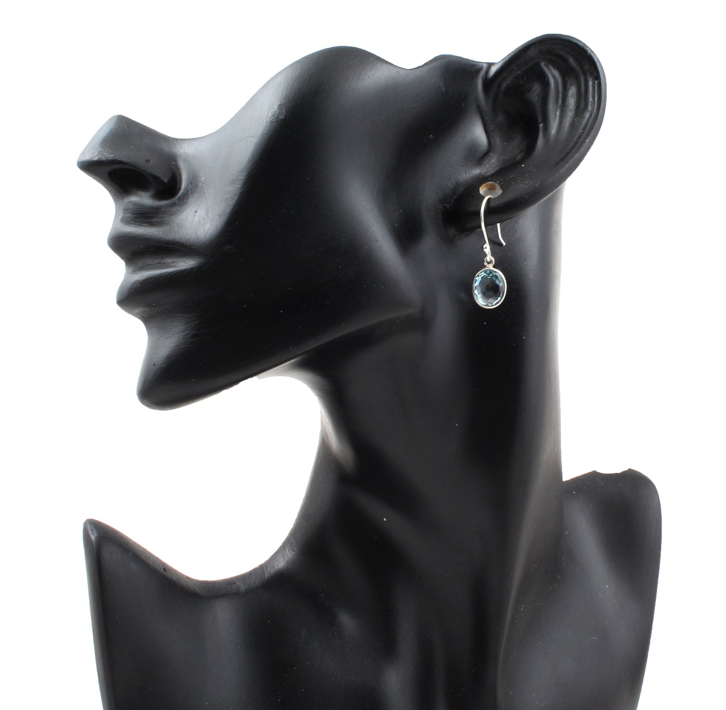 Blue Topaz 925 Sterling Silver Earrings December Birhtstone Jewelry