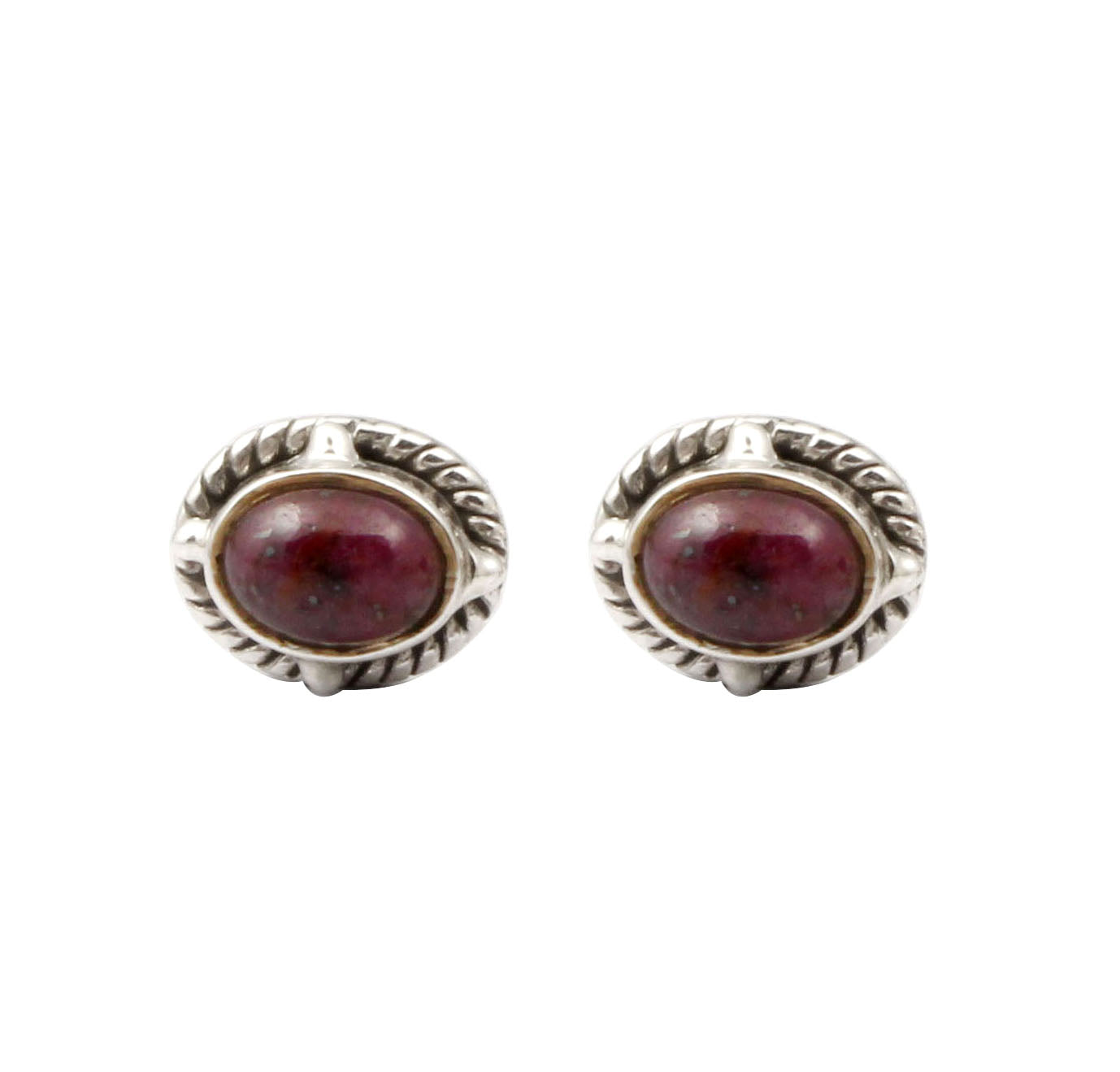 Natural Pink Ruby Stud Earrings Handmade 925 Sterling Silver Jewelry