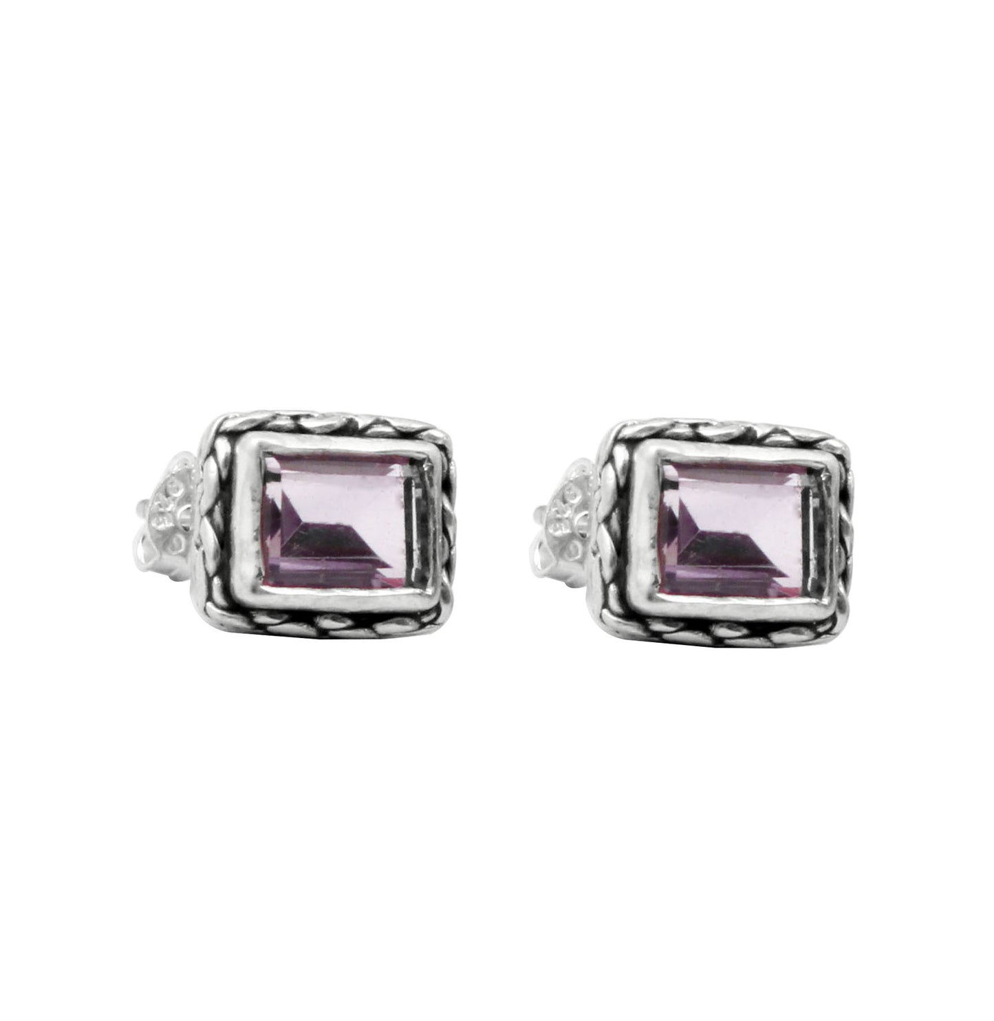 Amethyst Stud Earrings 925 Sterling Silver Studs Natural Gemstone February Birthstone Studs