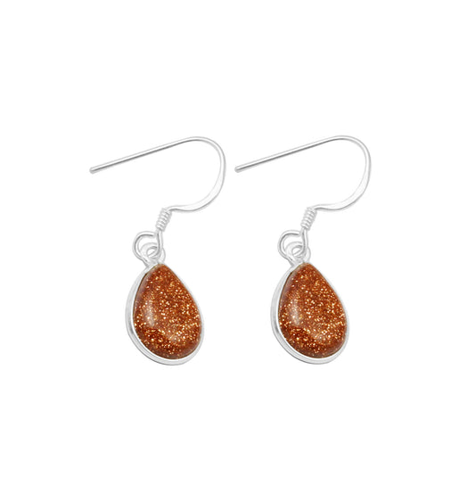Sandstone 925 Sterling Silver Earrings Golden Sunstone Earrings Pear Shape Bezel Earring