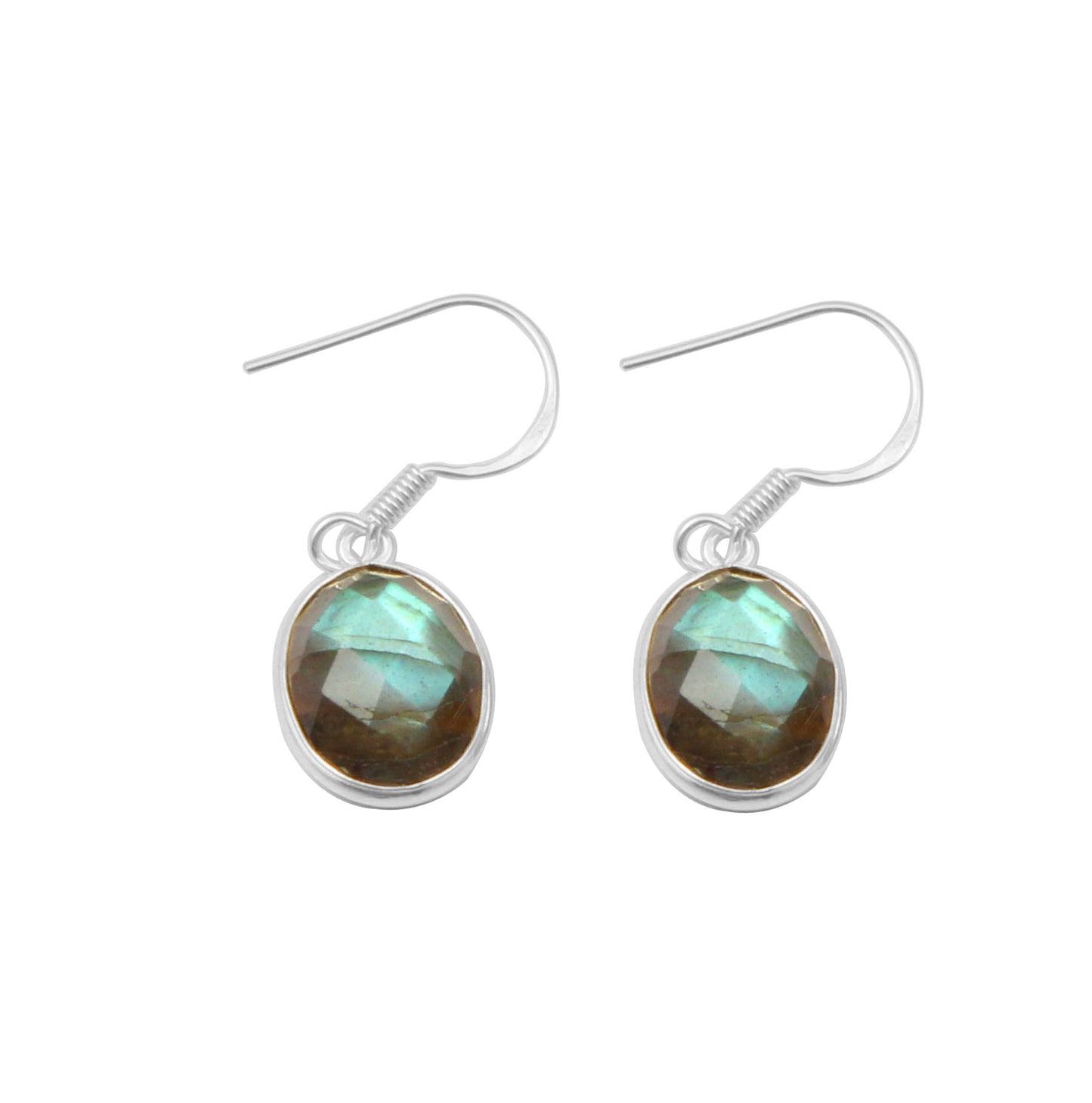 Checker Cut Labradorite Earrings 925 Silver Dangle & Drop Earring Labradorite Jewelry Earrings For Women