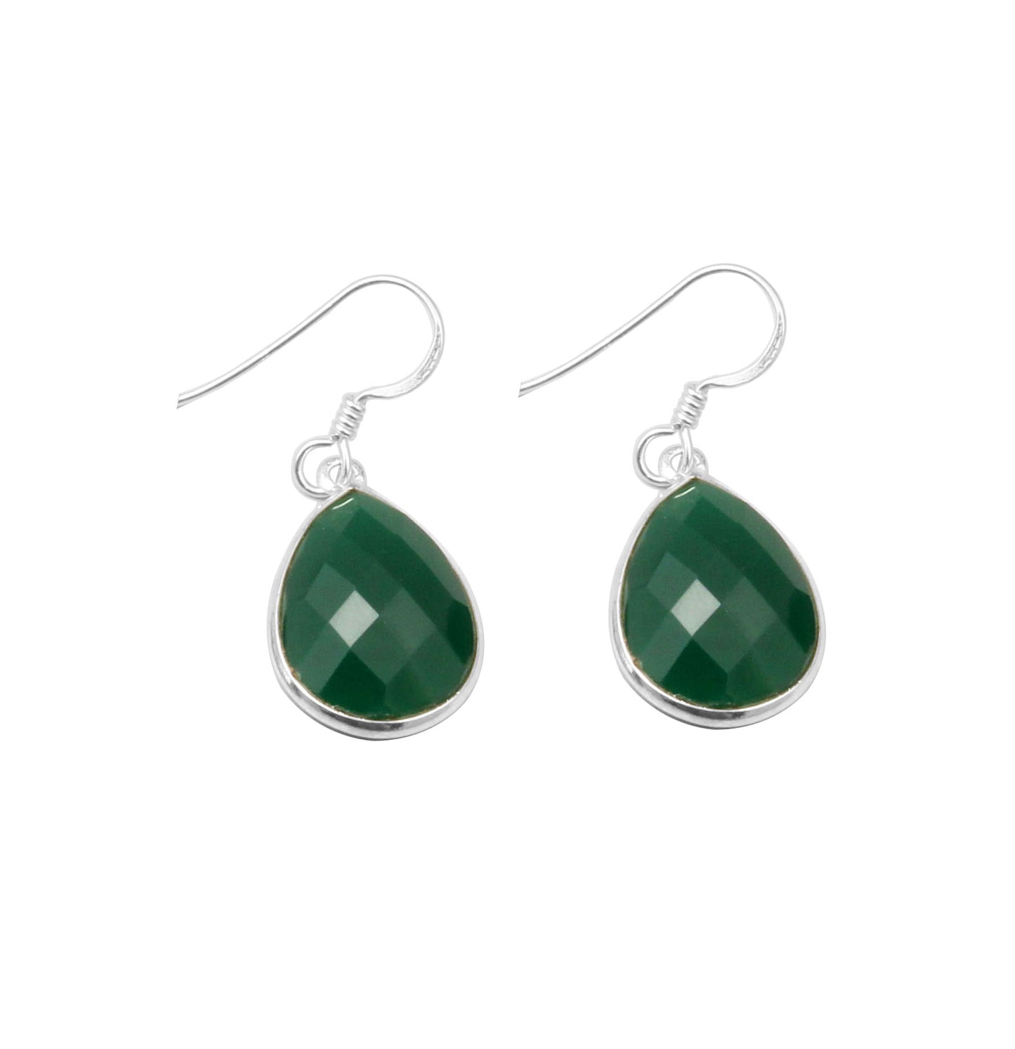 Green Onyx Earrings 925 Sterling Silver Dangle & Drop Earrings for Women